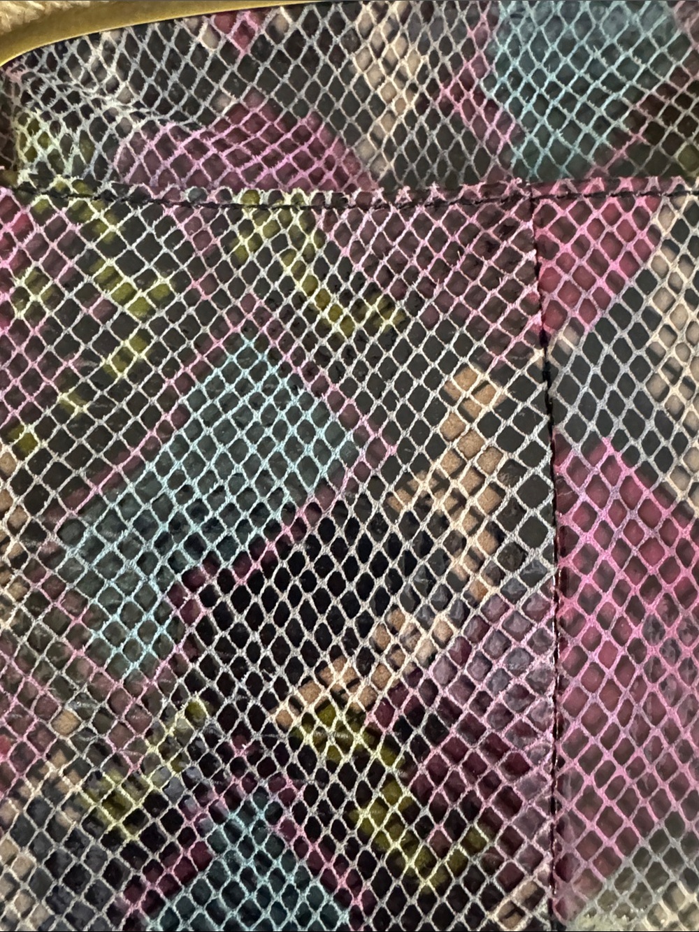 HOBO Pink Multi Snake-Print Frame  Clutch with Gold Tone Frame - Picture 8 of 11